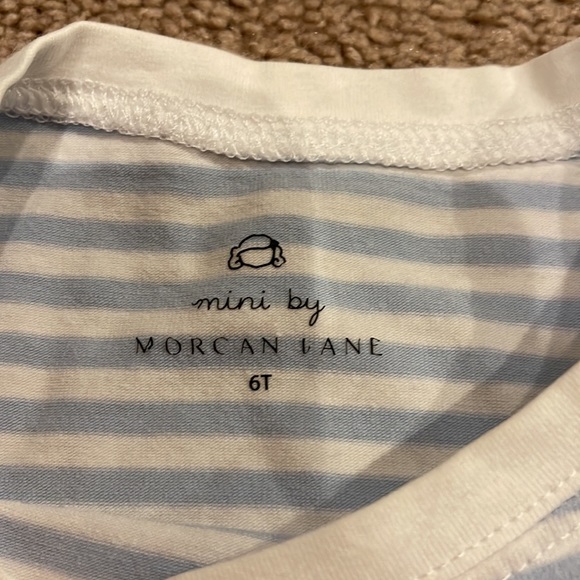 Morgan Lane Mini striped blue and white pajamas, size 6 kids - Picture 3 of 4